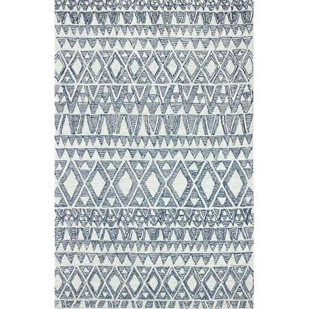BASHIAN 3 ft. 6 in. x 5 ft. 6 in. Venezia Collection 100 Percent Wool Hand Tufted Area Rug Silver & Blue R120-SILBL-4X6-CL205